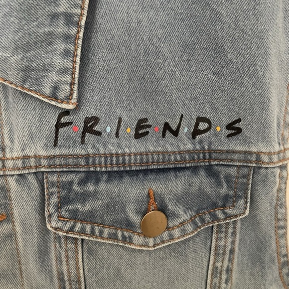 FRIENDS: Denim Jean Vest You're My Lobster Unisex Adult Size Large - Picture 2 of 8